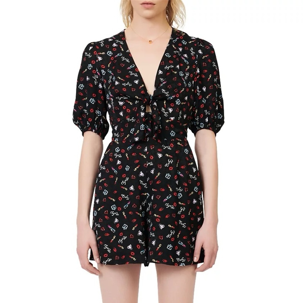 Maje Inobi Printed Floral-Jacquard Playsuit | Size 36 (US 2)